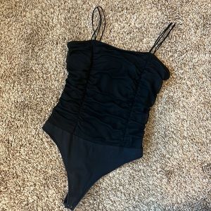 Mesh ruched bodysuit